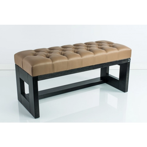 Ławeczka Pufa Pikowana Ekoskóra Cappucino Guzik Kryształ LPP-6 Rozmiary od 50 cm do 200 cm
